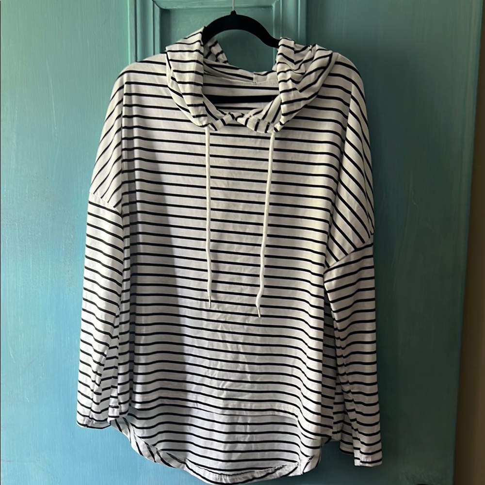 Striped Black and White Hoodie